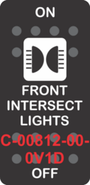 "FRONT INTERSECT LIGHTS" Black Switch Cap Single White Lens ON-OFF