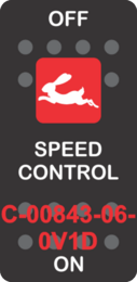 "SPEED CONTROL"  Black Switch Cap single Red Lens ON-OFF