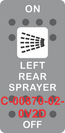 "LEFT REAR SPRAYER"  Grey Switch Cap single White Lens (ON)-OFF