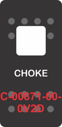 "CHOKE"  Black Switch Cap single White Lens (ON)-OFF
