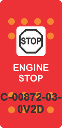 "ENGINE STOP"  Red Switch Cap single White Lens (ON)-OFF