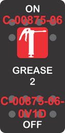 "GREASE 2"  Black Switch Cap single Red Lens ON-OFF