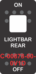 "LIGHTBAR REAR"  Black Switch Cap single White Lens ON-OFF