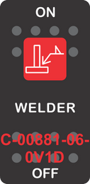 "WELDER"  Black Switch Cap Single Red Lens ON-OFF