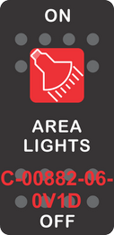"AREA LIGHTS"  Black Switch Cap Single Red Lens ON-OFF