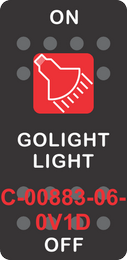 "GOLIGHT LIGHT"  Black Switch Cap Single Red Lens ON-OFF