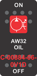 "AW32 OIL"  Black Switch Cap Single Red Lens ON-OFF