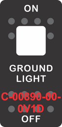 "GROUND LIGHT"  Black Switch Cap single White Lens ON-OFF