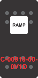 "RAMP"  Black Switch Cap single White Lens ON-OFF
