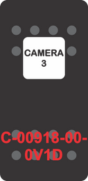 "CAMERA 3" Black Switch Cap Single White Lens ON-OFF