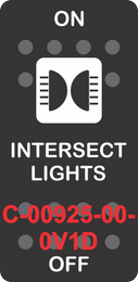 "INTERSECT LIGHTS" Black Switch Cap Single White Lens ON-OFF