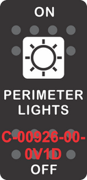 "PERIMETER LIGHTS" Black Switch Cap Single White Lens ON-OFF