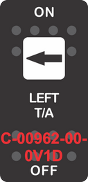 "LEFT T/A"  Black Switch Cap single White Lens ON-OFF