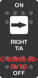 "RIGHT T/A"  Black Switch Cap single White Lens ON-OFF