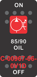 "85 90 OIL"  Black Switch Cap single Red Lens ON-OFF