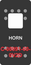 "HORN"  Black Switch Cap single White Lens (ON)-OFF