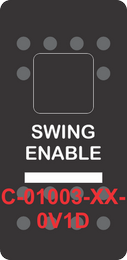 "SWING ENABLE"  Black Switch Cap dual Lens, 1 Large Black, 1 Small White ON-OFF
