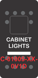 "CABINET LIGHTS"  Black Switch Cap dual Lens, 1 Large Black, 1 Small White ON-OFF