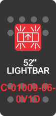 "52 LIGHTBAR"  Black Switch Cap single Red Lens ON-OFF