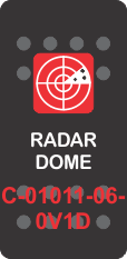 "RADAR DOME"  Black Switch Cap single Red Lens ON-OFF