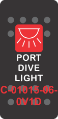 "PORT DIVE LIGHT"  Black Switch Cap single Red Lens ON-OFF
