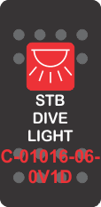 "STB DIVE LIGHT"  Black Switch Cap single Red Lens ON-OFF