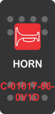 "HORN" Black Switch Cap single Red Lens ON-OFF