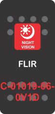 "FLIR" Black Switch Cap single Red Lens ON-OFF
