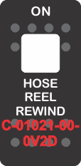 "HOSE REEL REWIND" Black Switch Cap single White Lens (ON-OFF)
