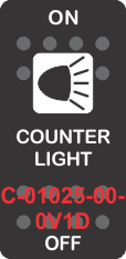 "COUNTER LIGHT" Black Switch Cap single White Lens ON-OFF