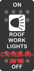 "ROOF WORK LIGHTS" Black Switch Cap single White Lens ON-OFF