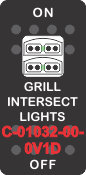 "GRILL INTERSECT LIGHTS" Black Switch Cap Single White Lens