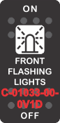 "FRONT FLASHING LIGHTS" Black Switch Cap single White Lens