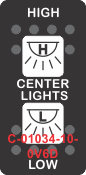 "CENTER LIGHTS" Black Switch Cap Dual White Lens