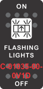"FLASHING LIGHTS" Black Switch Cap single White Lens