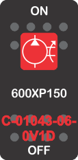"600XP150" Black Switch Cap single Red Lens