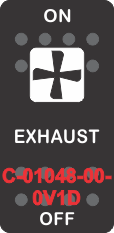 "EXHAUST" Black Switch Cap single White Lens