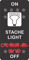 "STACHE LIGHT" Black Switch Cap, single White Lens  ON-OFF