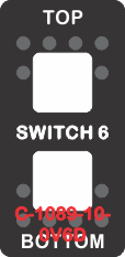 "SWITCH 6" Black Switch Cap Single White Lens ON OFF ON