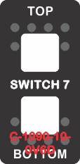 "SWITCH 7" Black Switch Cap Single White Lens ON OFF  ON