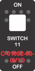 "SWITCH 11" Black Switch Cap Single White Lens ON OFF