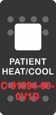 "PATIENT HEAT COOL" Black Switch Cap Single White Lens ON OFF