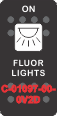 " FLUOR LIGHTS" Black Switch Cap Single White Lens ON OFF