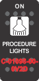 "PROCEDURE LIGHTS" Black Switch Cap Single White Lens ON OFF