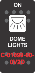 "DOME LIGHTS" Black Switch Cap Single White Lens (ON)-OFF