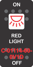 "RED LIGHT" Black Switch Cap Single White Lens ON OFF