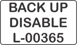BACK UP DISABLE