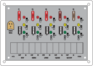 Five Relay, Positive Input, On Indicator. Timberline