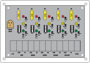 Five Relay, Positive Input, On Indicator