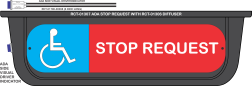Overhead 1/3- 2/3 ADA, Stop Request Display,Blue Indicator w/ Latch Controller Red Leds